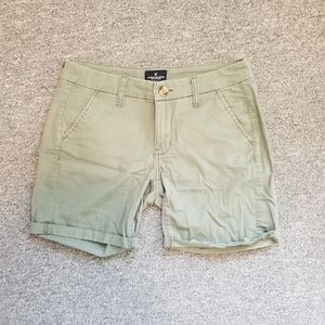 Olive green AE boyfriend shorts